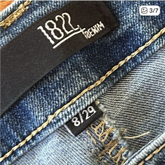 1822 Denim Elise Hybrid High Rise Ankle Straight Leg Release Hem Jean 8/29 blue - Picture 3 of 6